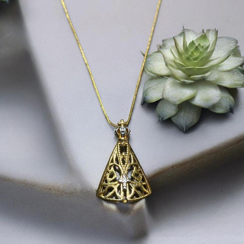 Corrente com Pingente Nossa Senhora Vazado