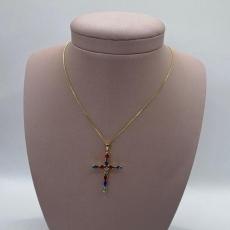 Corrente Crucifixo Pedras Coloridas