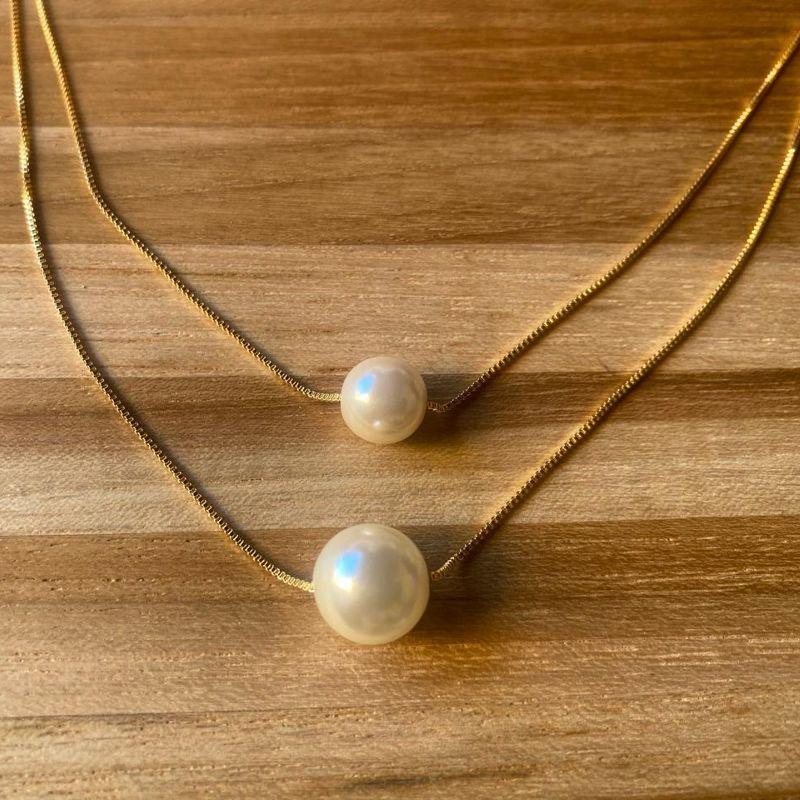 Corrente Dupla c/ 2 Perolas