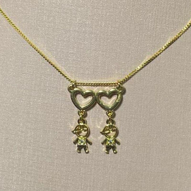 Corrente Pingente Coração 2 Meninos
