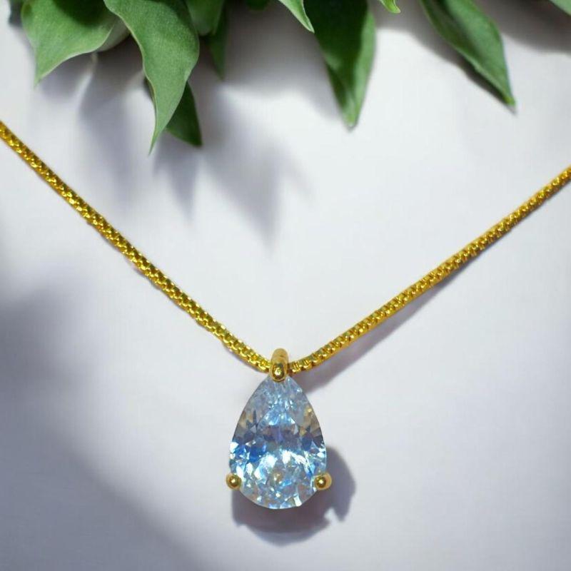 Corrente Pingente Gota Cristal