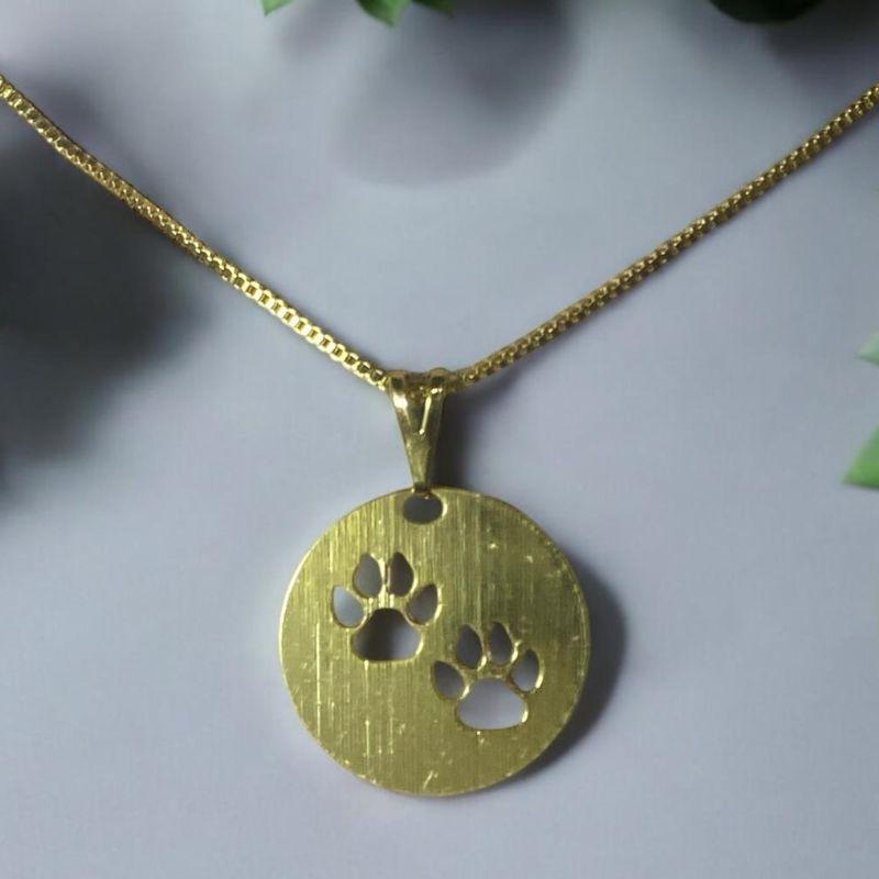 Corrente Pingente Patinhas Vazadas