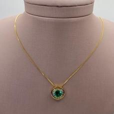 Corrente Pingente Pedra Verde