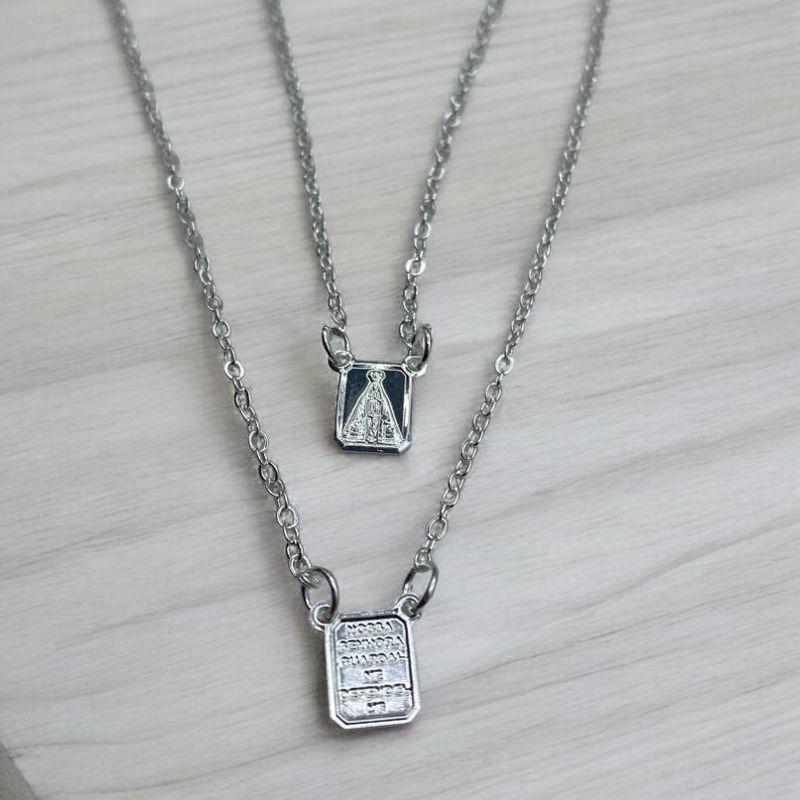 Escapulario Pequeno Nossa Senhora Aparecida x Salmo Prata