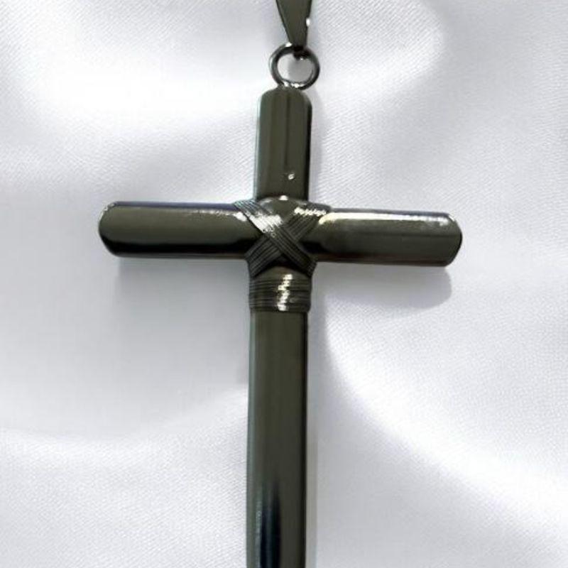 Pingente Crucifixo Largo Aço Inox
