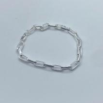 Pulseira Cartier Alongada 5x12mm Fecho Italiano 21cm Prata