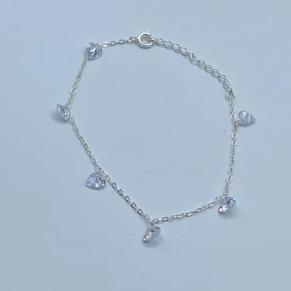 Pulseira Corações Cristais Pta