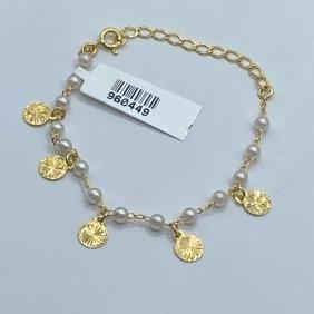 Pulseira Perolas e Chapinhas