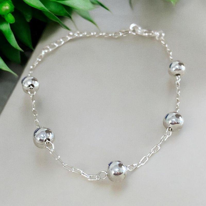 Pulseira Perolas Prata