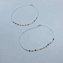 Tornozeleira Pedras Quadradas Coloridas