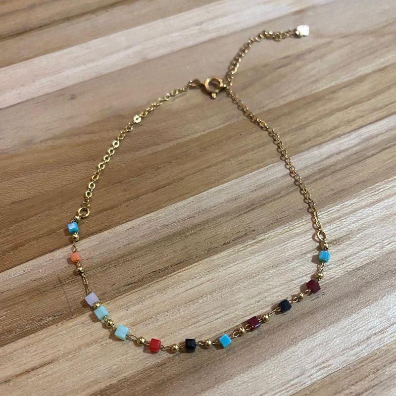 Tornozeleira Pedras Quadradas Coloridas