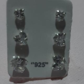 Trio Corações Cristal Prata 925