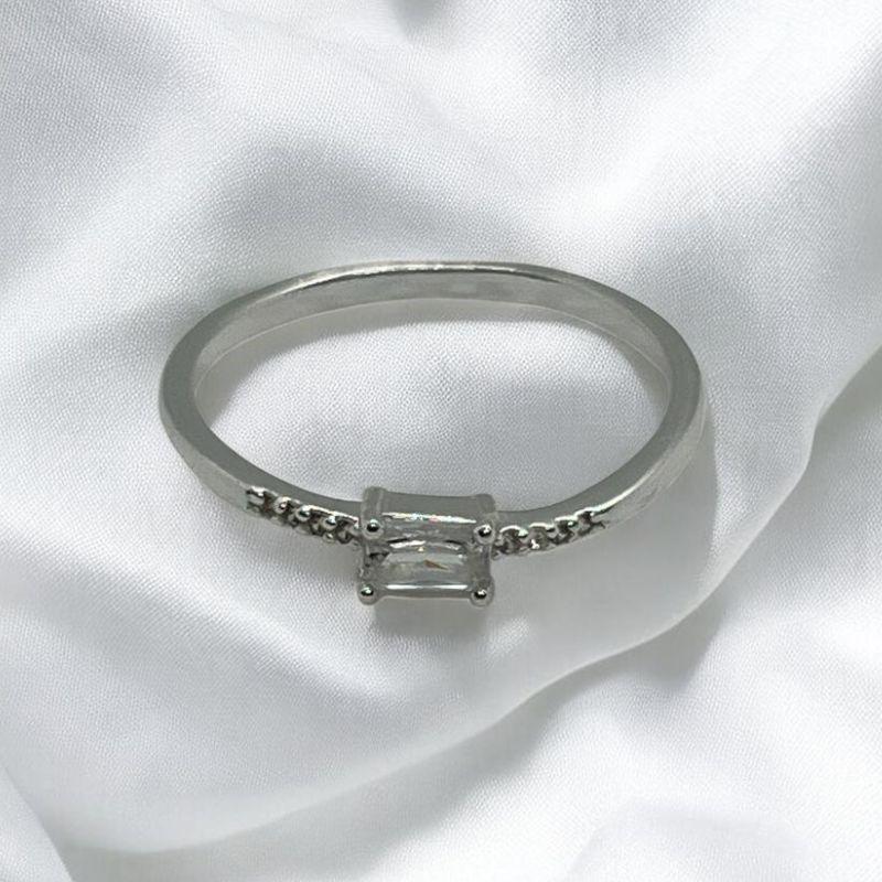 Anel Brilhante Retangular