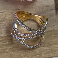 Anel Aro Estilizado Cravejado