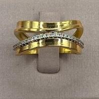 Anel Estilizado Fila Cravejada