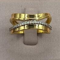 Anel Estilizado Fila Cravejada