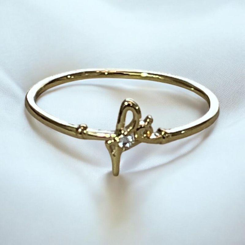 Anel Fé com Brilhante