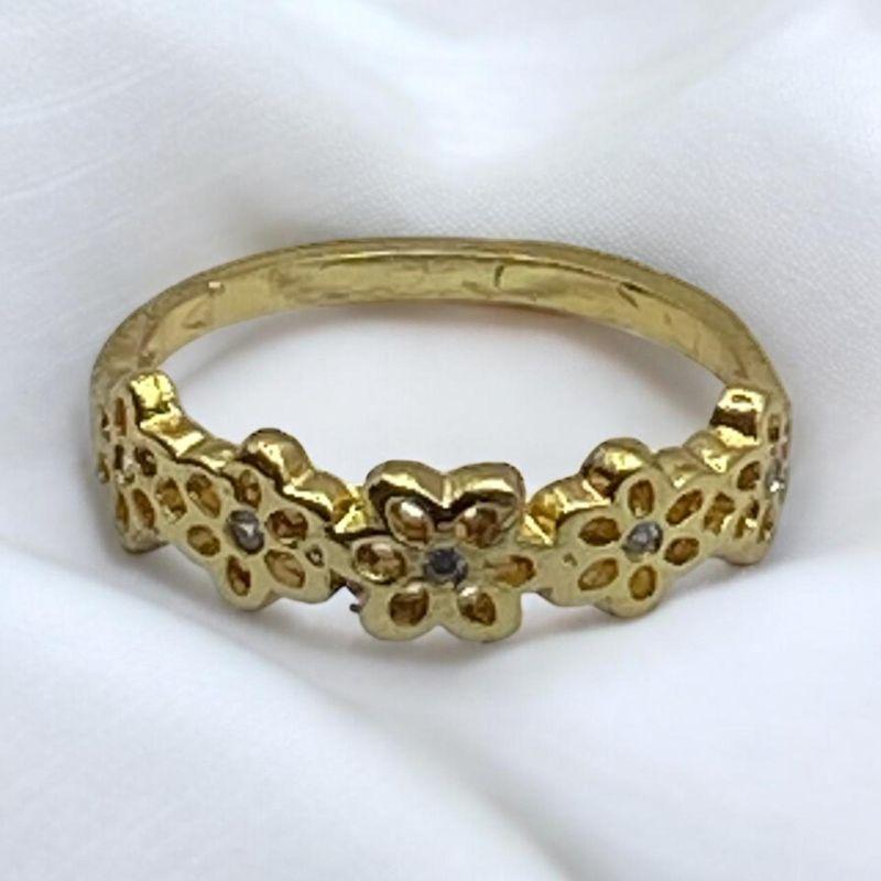 Anel Flores Pedra Coloridas