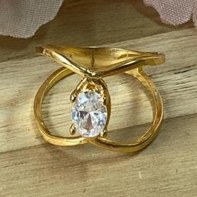 Anel Solitario Oval Grande