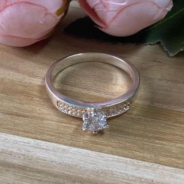 Anel Solitario Rodio Prata