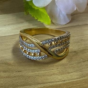 Anel Transpassado Cravejado