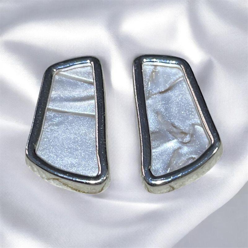 Brinco Geometrico Acrilico Marmorizado