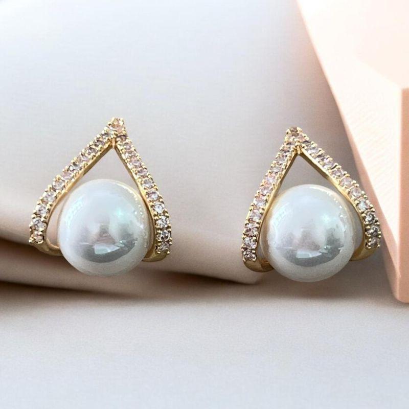 Brinco Perola c/ Brilhantes