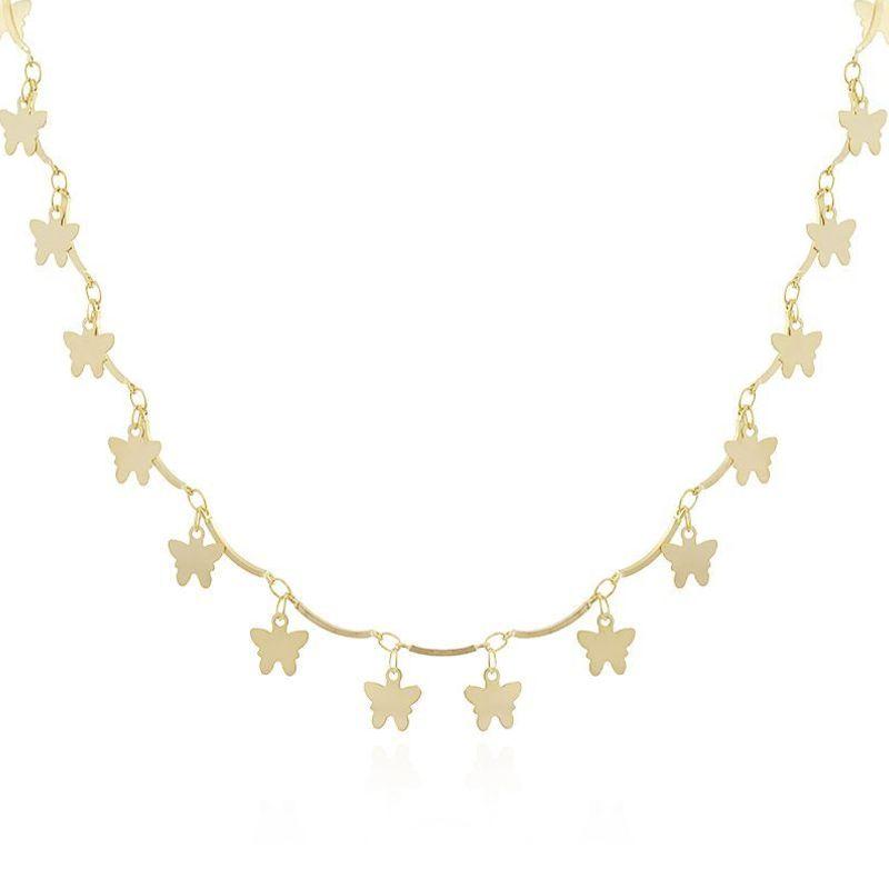Colar Borboletas Chapeadas