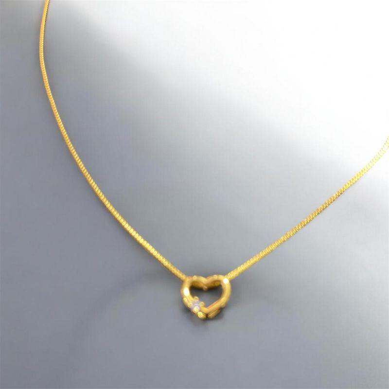 Colar Pingente Coração Ponto Brilhante