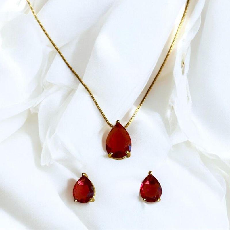 Conjunto Br/Cr Gota Vermelha