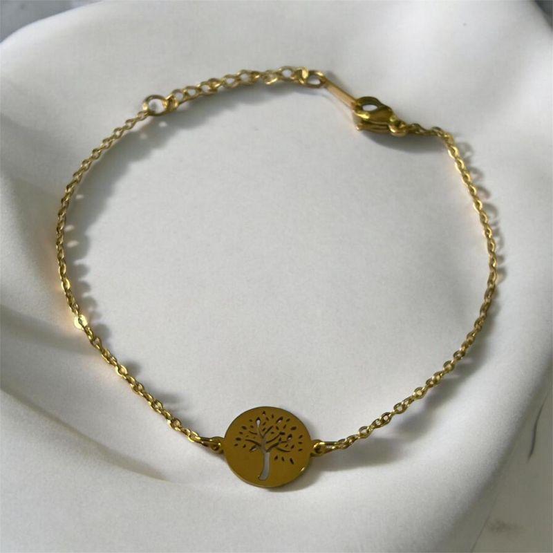 Pulseira Malha Oval + Pingente Arvore da Vida