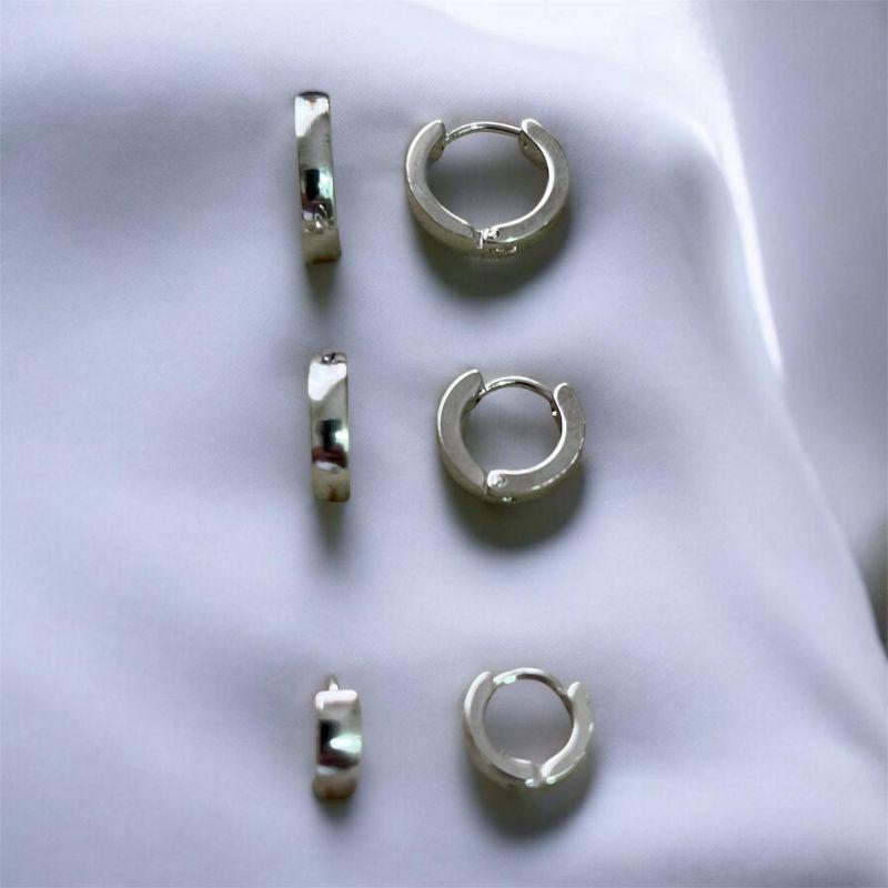 Trio Brincos Argolinha Inox