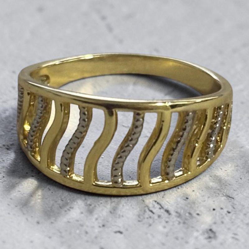 Anel Ondas em Grade c/ Ródio