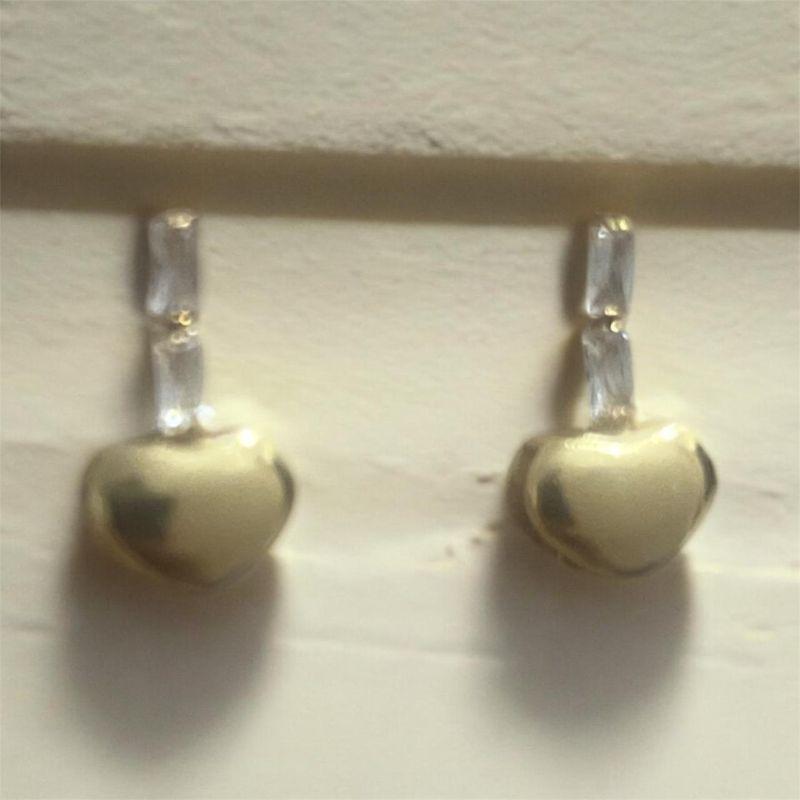 Brinco 2 Baguetes + Coração Liso