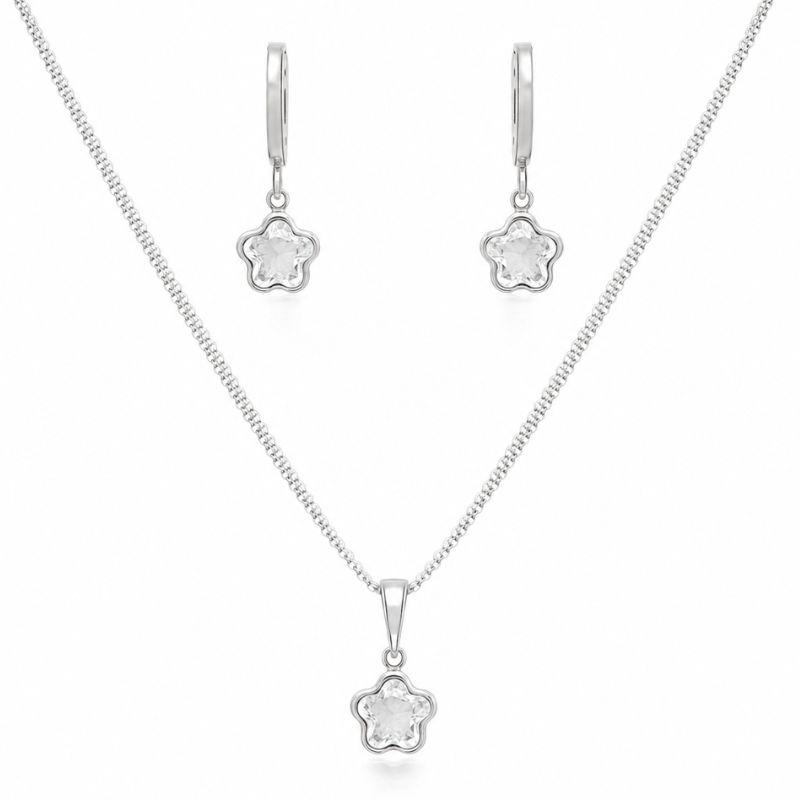 Conjunto Trevo Brilhante Cristal