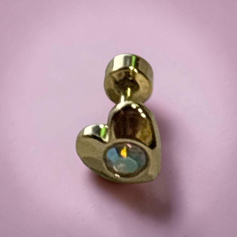 Piercing Coração + Ponto de Luz Fruta Cor