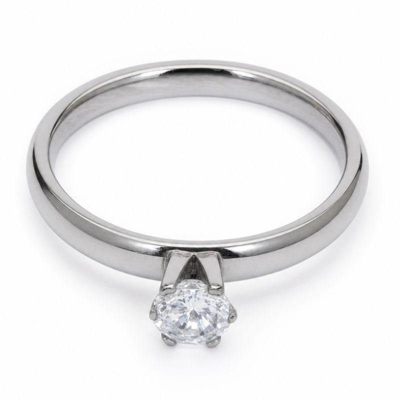 Aliança Inox Abaulada Solitário