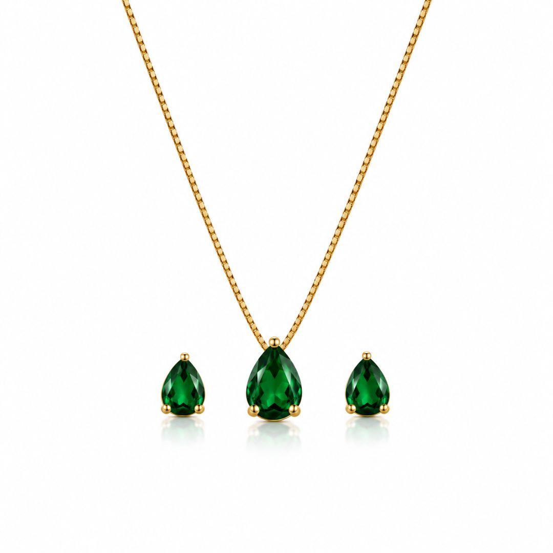 Conjunto Br/Cr Gota Verde
