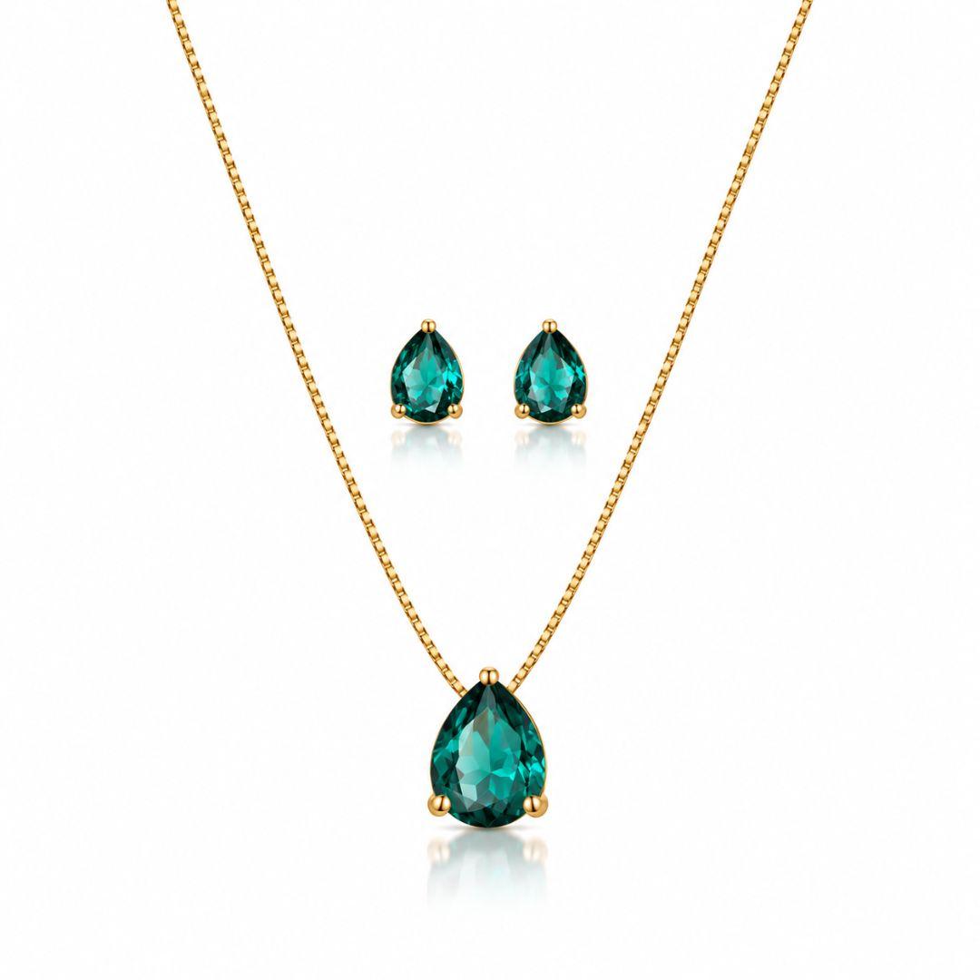 Conjunto Gotas Turmalina