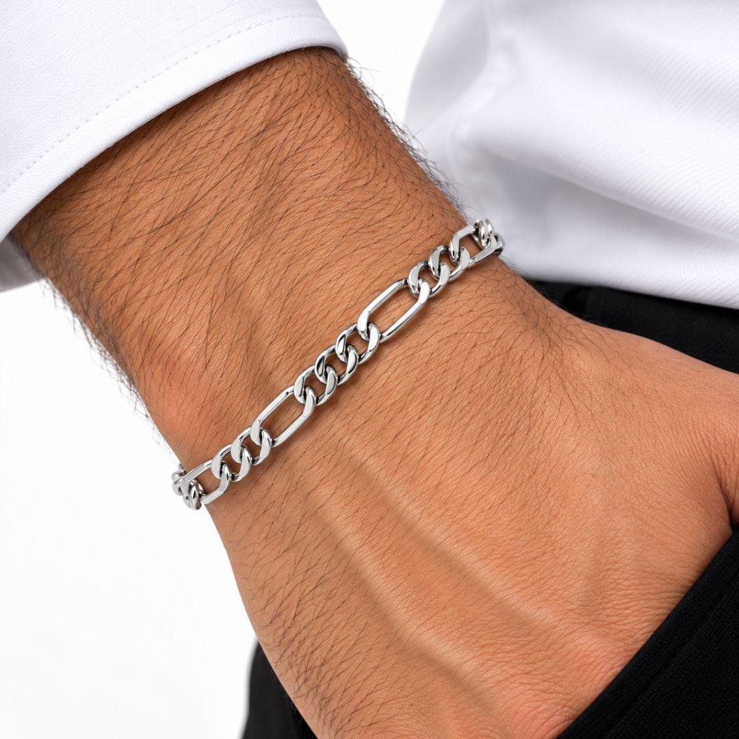 Pulseira Masculina Elos 3x1 Aço Inox